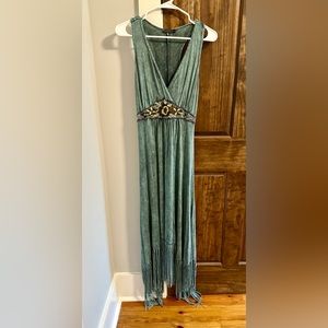 T Party midi length high-lo western dress with fringe. Size M